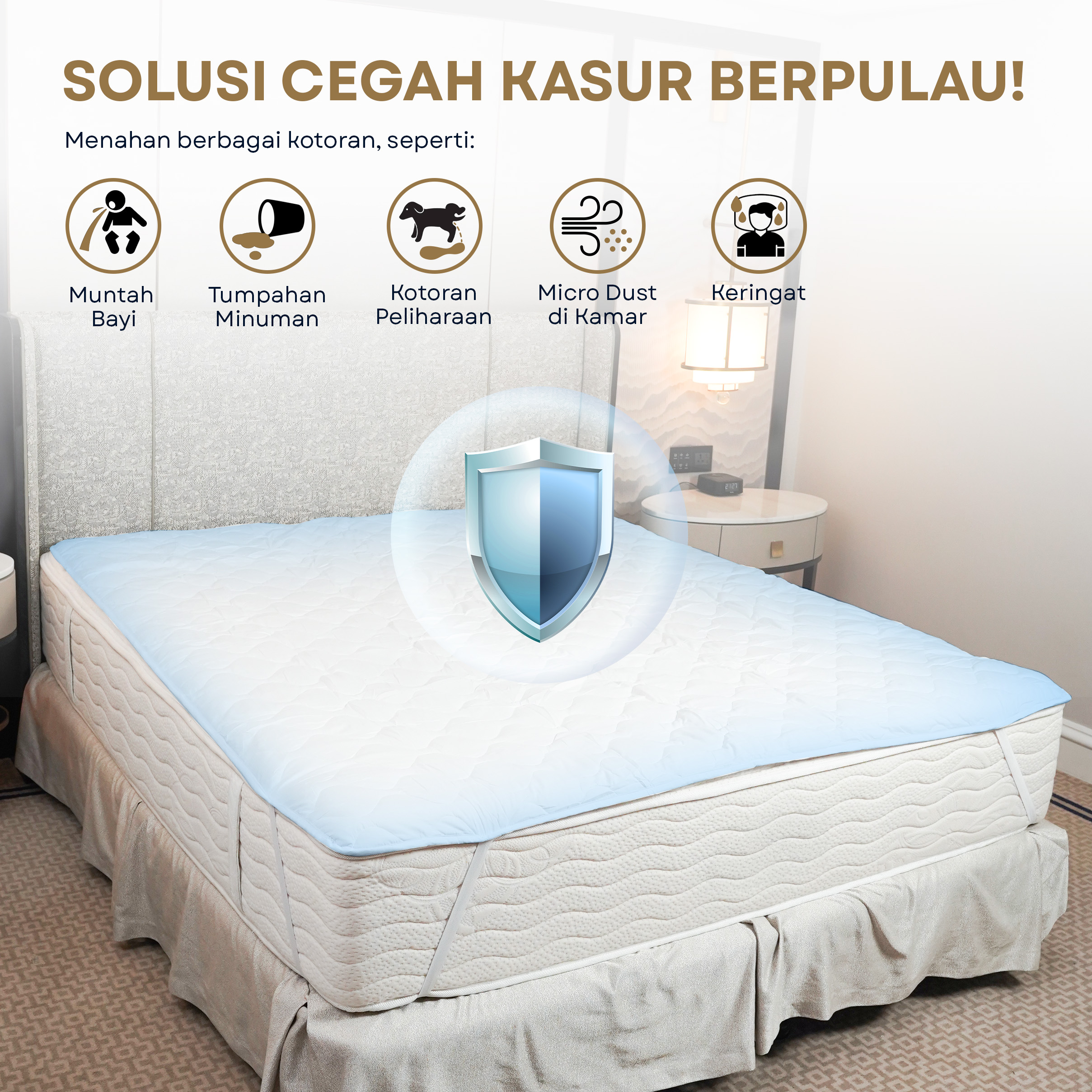 Pelindung Kasur Hotel / Luxury Hotel Mattress Protector  3